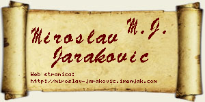 Miroslav Jaraković vizit kartica